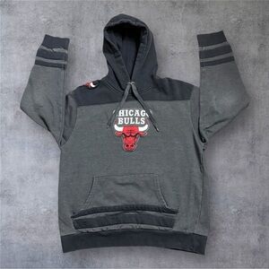 Men's Chicago Bulls Majestic Charcoal/Black Double Minor Pullover Hoodie - Sz M